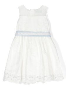 Abel & Lula robe à appliqués fleur - Blanc