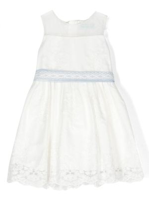 Abel & Lula robe à appliqués fleur - Blanc