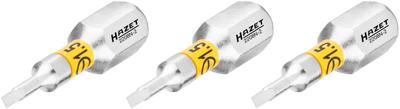 HAZET Bit 2208N-2/3 · 1/4 inch (6,3 mm) zeskant massief · Sleufprofiel · 3-delig · SW 0,4 x 1,5 mm
