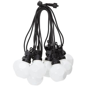 LED Lichtsnoer - Aigi Suci - Warm Wit 3000K - 6W - 8 Meter - 10 LED's Wit - Waterdicht IP44 - Zwart