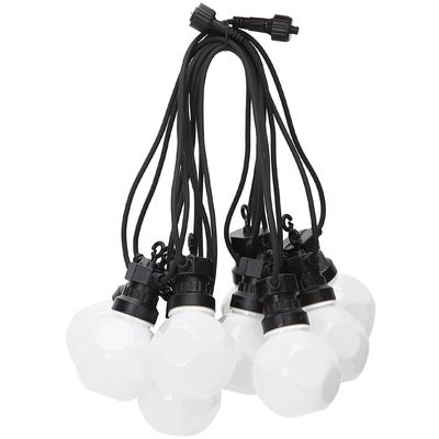 LED Lichtsnoer - Aigi Suci - Warm Wit 3000K - 6W - 8 Meter - 10 LED's Wit - Waterdicht IP44 - Zwart