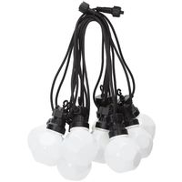 LED Lichtsnoer - Aigi Suci - Warm Wit 3000K - 6W - 8 Meter - 10 LED's Wit - Waterdicht IP44 - Zwart