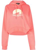 DSQUARED2 hoodie en coton à logo imprimé - Rose