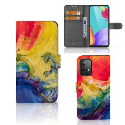 Hoesje Samsung Galaxy A52 Watercolor Dark | Portemonnee hoesje Hoesje Samsung Galaxy A52 Watercolor Dark | Portemonnee hoesje