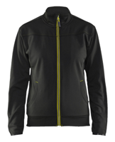 Blåkläder Dames service Sweatshirt met rits 33942526 | Zwart/High-Vis Geel | Maat XL - 7330509648094