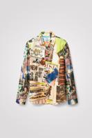 Soepelvallend shirt met print - MATERIAL FINISHES - L