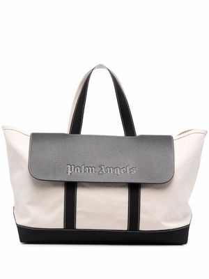Palm Angels sac cabas à rabat à logo - 1010 BLACK BLACK