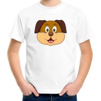 Cartoon hond t-shirt wit voor jongens en meisjes - Cartoon dieren t-shirts kinderen Cartoon hond t-shirt wit voor jongens en meisjes - Cartoon dieren t-shirts kinderen