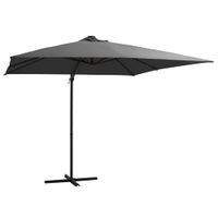 Zweefparasol met LED-verlichting en paal 250x250 cm antraciet