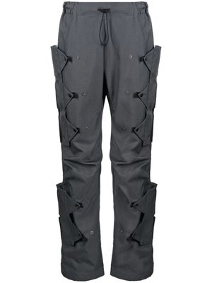 Olly Shinder pantalon Doppelcroc à boutons pressions - Gris