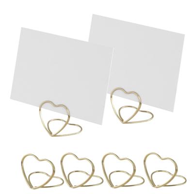 Chaks Plaats/naamkaart houder - hart vorm - 48x - goud - bruiloft tafelschikking