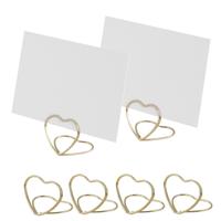 Chaks Plaats/naamkaart houder - hart vorm - 48x - goud - bruiloft tafelschikking