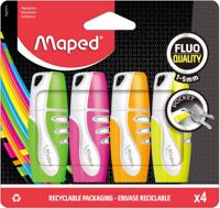 Maped Markeerstift Fluo&apos;Peps Pocket Soft etui van 4 stuks