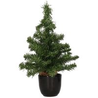 Mini kunstboom/kunst kerstboom groen 45 cm met zwarte pot - Kunstkerstboom