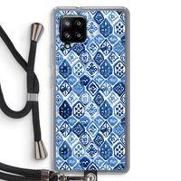Blauw motief: Samsung Galaxy A42 5G Transparant Hoesje met koord