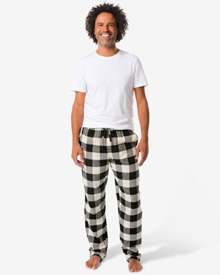 HEMA Heren Pyjamabroek Flanel Ruiten Zwart (zwart)