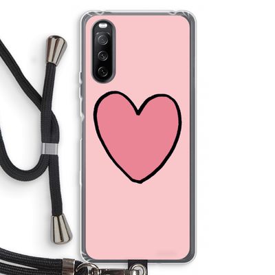 Hartje: Sony Sony Xperia 10 III Transparant Hoesje met koord