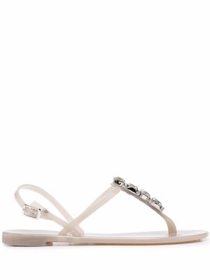 Casadei sandales à ornements en cristal - Gris