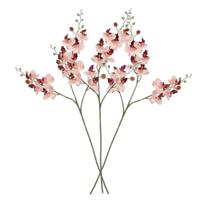 Kunstbloem Orchidee tak - 3x - lichtroze - 75 cm - Kunst zijdebloemen - siertakken