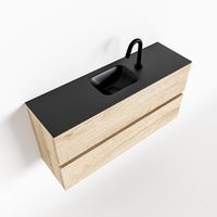 Toiletmeubel Mondiaz Ada | 100 cm | Meubelkleur Washed oak | Lex wastafel Urban Midden | 1 kraangat