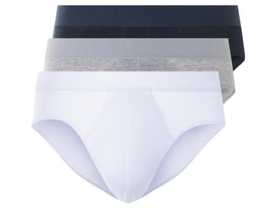 LIVERGY 3 heren onderbroeken (Zwart/grijs/wit, XL)