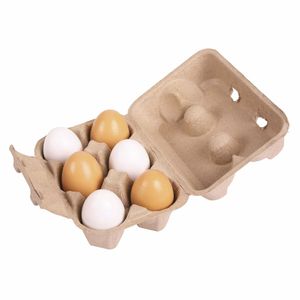 Houten eieren in kartonnen doosje