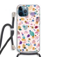 Terrazzo Memphis Pink: iPhone 12 Pro Transparant Hoesje met koord