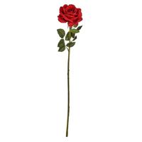 Kunstbloem Roos Elegance - dieprood - 63 cm - losse steel - Kunst zijdebloemen   - - thumbnail