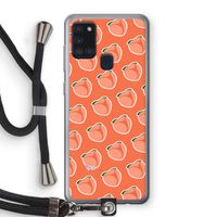 Just peachy: Samsung Galaxy A21s Transparant Hoesje met koord