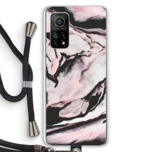 Roze stroom: Xiaomi Mi 10T 5G Transparant Hoesje met koord