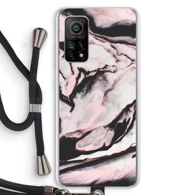 Roze stroom: Xiaomi Mi 10T 5G Transparant Hoesje met koord