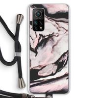 Roze stroom: Xiaomi Mi 10T 5G Transparant Hoesje met koord