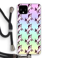 Musketon Unicorn: Pixel 4 Transparant Hoesje met koord