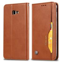 Knead huidtextuur horizontale Flip lederen case voor Galaxy J4 + met foto frame & houder & kaartsleuven & portemonnee (bruin)