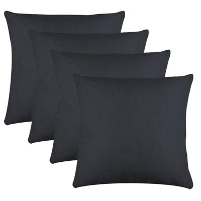 Stof Textile sierkussen Bea - 4x - antraciet - 50 x 50 cm - bank kussens - polyester