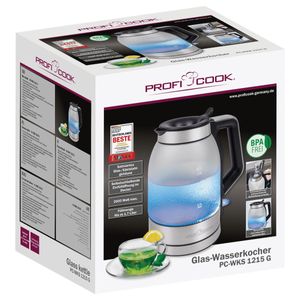 Profi Cook PC-WKS 1215 G Waterkoker Snoerloos, Oververhittingsbeveiliging RVS, Zwart