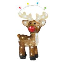 Kerstverlichting figuur - rendier met lampjes - 17 x 33 x 47 cm - LED kerstfiguren - thumbnail