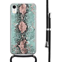 iPhone XR hoesje met koord - Snake pastel