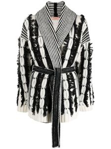 TWINSET fringed belted cardigan - Noir