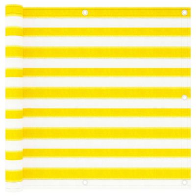 VidaXL Balkonscherm 90x300 cm hdpe geel en wit