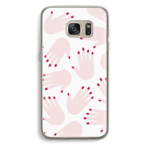 Hands pink: Samsung Galaxy S7 Transparant Hoesje