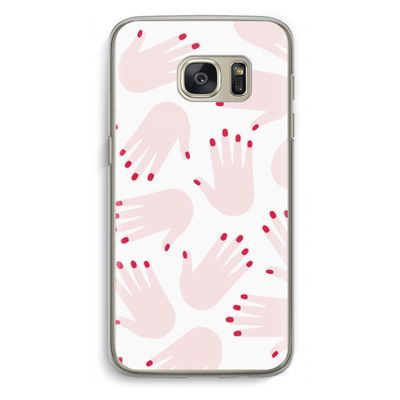 Hands pink: Samsung Galaxy S7 Transparant Hoesje