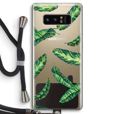 Lange bladeren: Samsung Galaxy Note 8 Transparant Hoesje met koord
