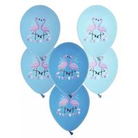 Verjaardag/feest ballonnen - 24x - blauw - Flamingo print - Tropisch/Hawaii thema