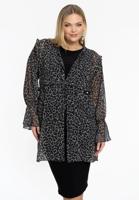 Yoek Cardi met ruches LEONA | Grijs | Maat 38/40