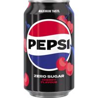 Pepsi Zero Sugar Cherry frisdrank, blik van 33 cl, pak van 24 stuks