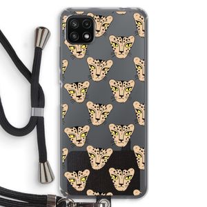 Tijger: Samsung Galaxy A22 5G Transparant Hoesje met koord