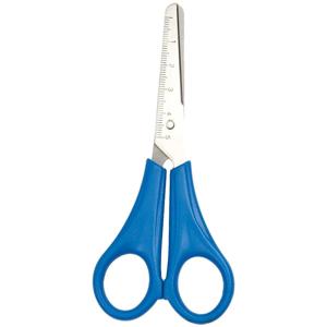 Schaar - blauw - kunststof - 13 cm - met liniaal - kinderschaar - knutselen