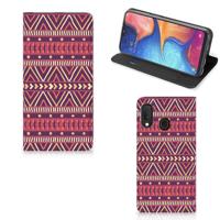 Samsung Galaxy A20e | Hoesje met Magneet | Aztec Paars Samsung Galaxy A20e | Hoesje met Magneet | Aztec Paars