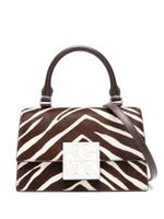 Tory Burch mini sac cabas Bon Bon à imprimé zébré - Marron